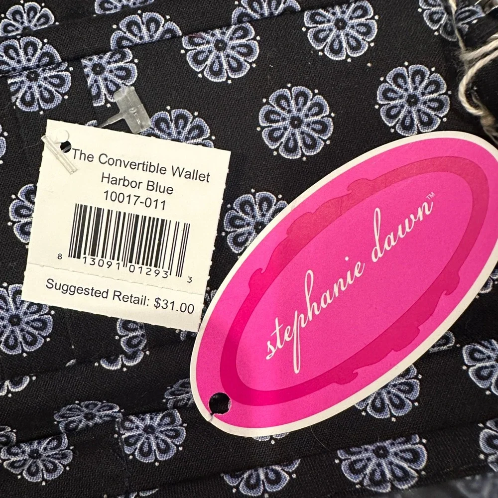 Stephanie Dawn Convertible Wallet Harbor Blue Floral Organizer‎ Travel Clutch